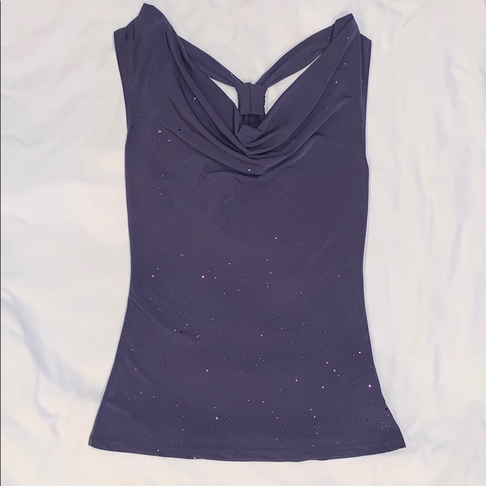 LSter Glam Cowl Neck Tank Top